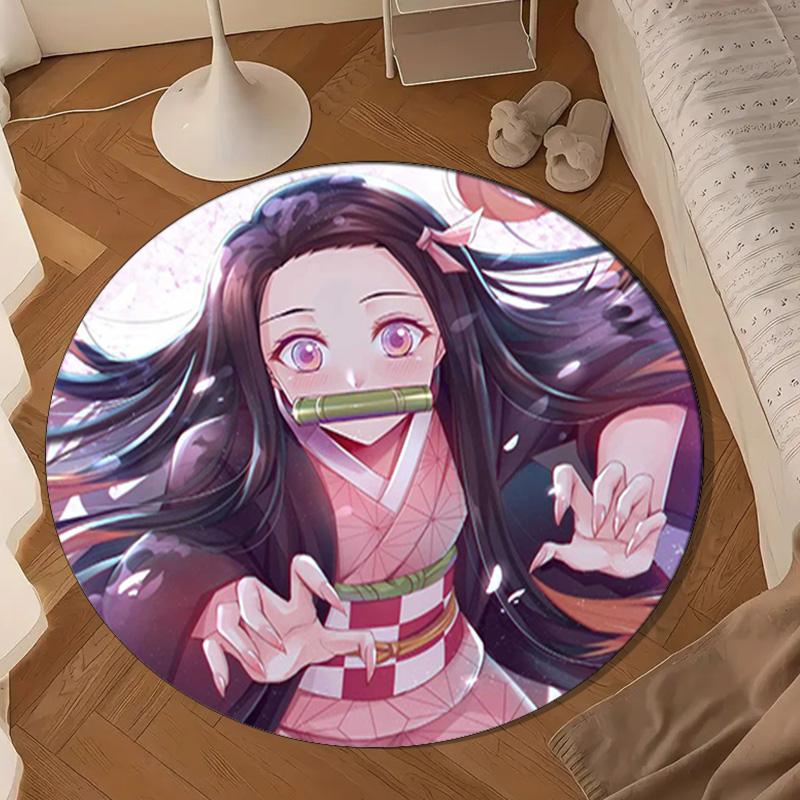 Brave Demon Warrior's Journey Round mat, Anti-slip Circle Carpet Chair rug For livingroom,Bedroom, doormat home decor Gift Christmas Gifts
