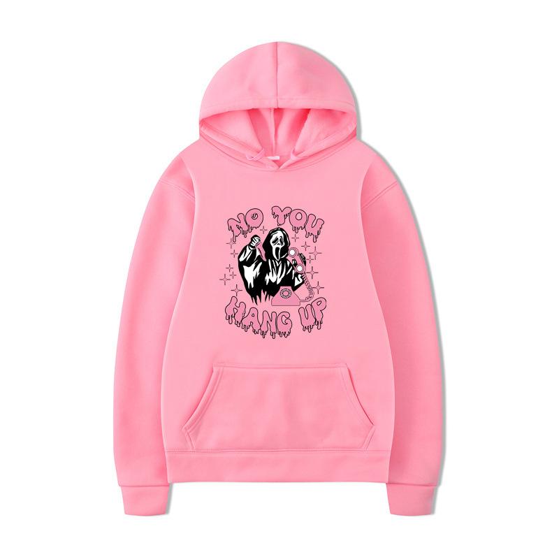 No You Hang Up Halloween with Heart Prints Hoodies Men Long Sleeve Sweatshirts Women Harajuku Streetwear Pullovers Sudaderas