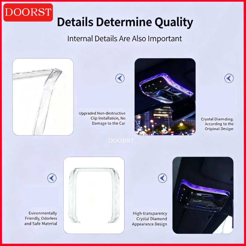 CRM1 For Mercedes Benz C GLC E Class W206 X254 W214 Crystal Reading Light Frames Decorative Stickers Interior Modification Accessorie