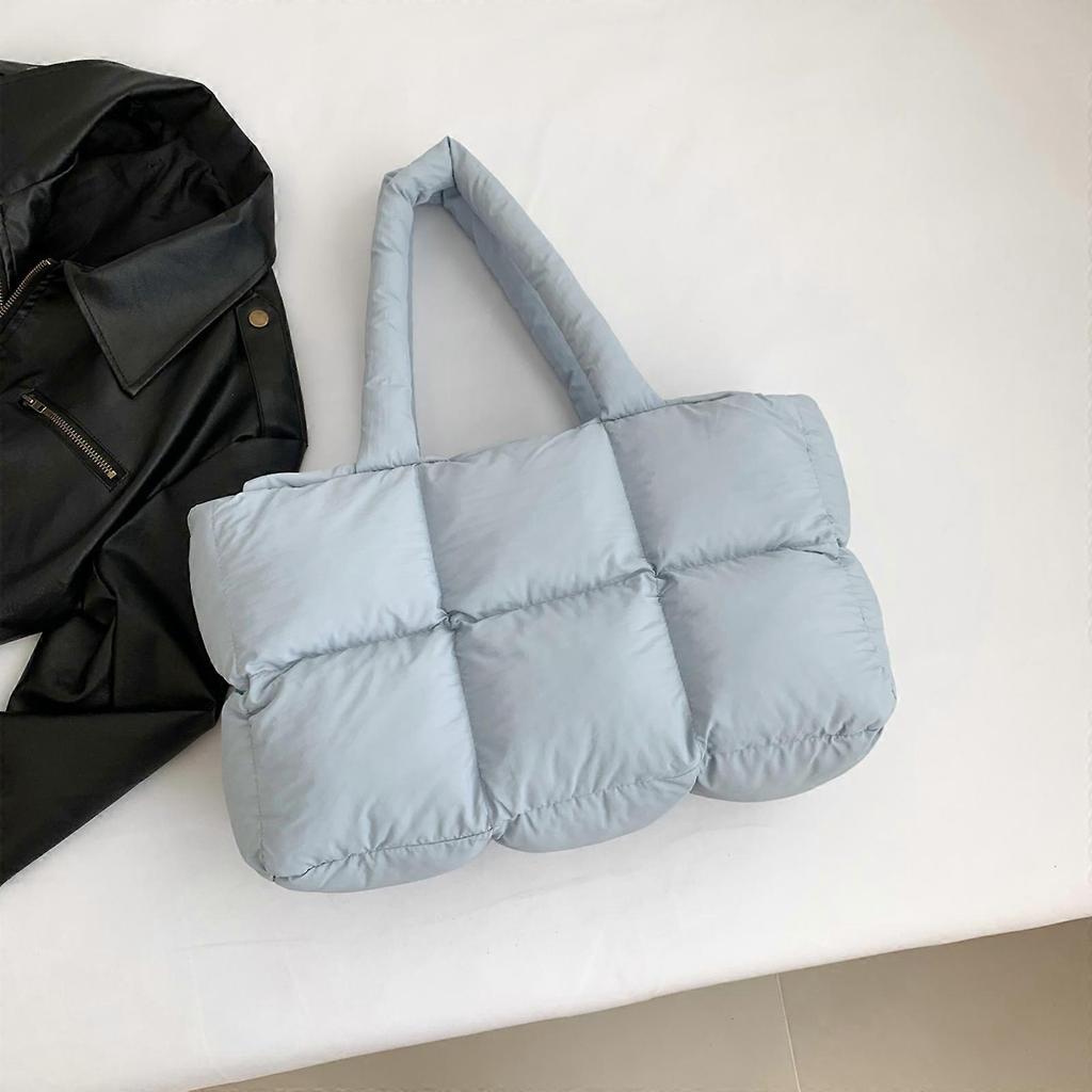 Modern Quilted Carryall Spacious Shoulder Bag For Women Large Capacity Handbag Underarm Bags For Shopping And Commuting  Khaki