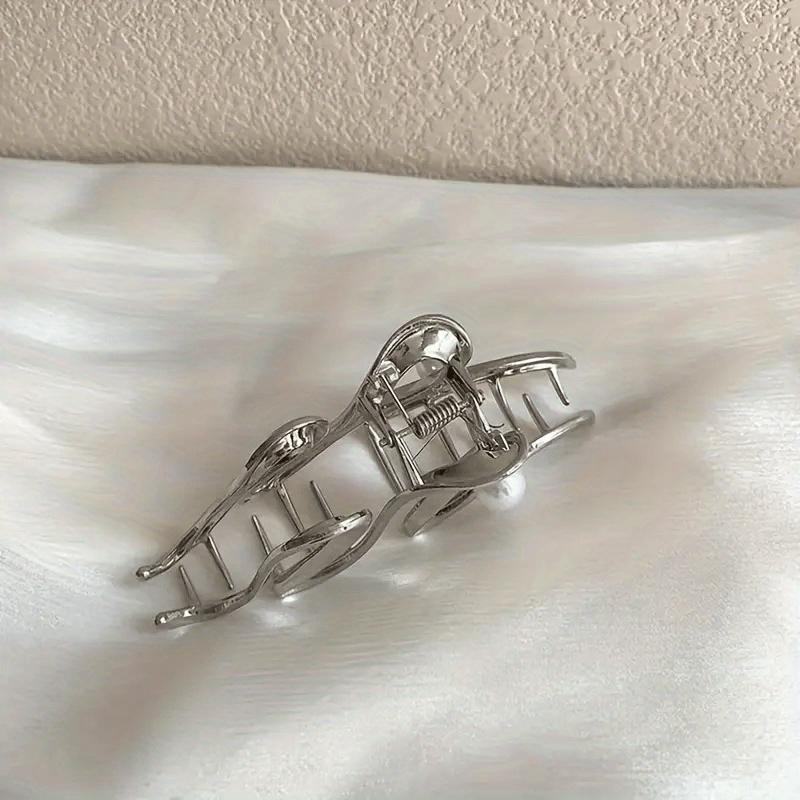Haarklammer   Hinterkopf-Greifklemme Metall Große Haiklammer Haarnadel Haarnadel Kopfschmuck Haarnadel   Geschenk Silberfarben Haarklammern für Frauen