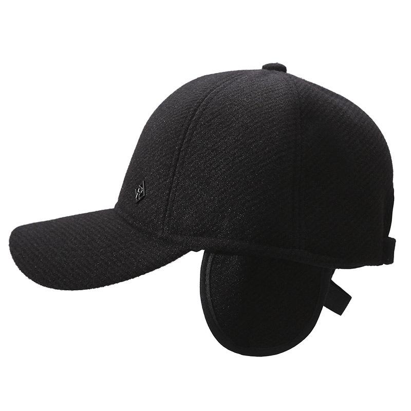 Vinter Herre Fløyel Fortykket Baseballcaps Middelaldrende og Eldre Utendørs Ørebeskyttelseslue Casual Mote Varm Bomullshatt
