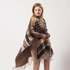 Women S Plaid Tassel Scarf Warm Dual Use Shawl European Fashion