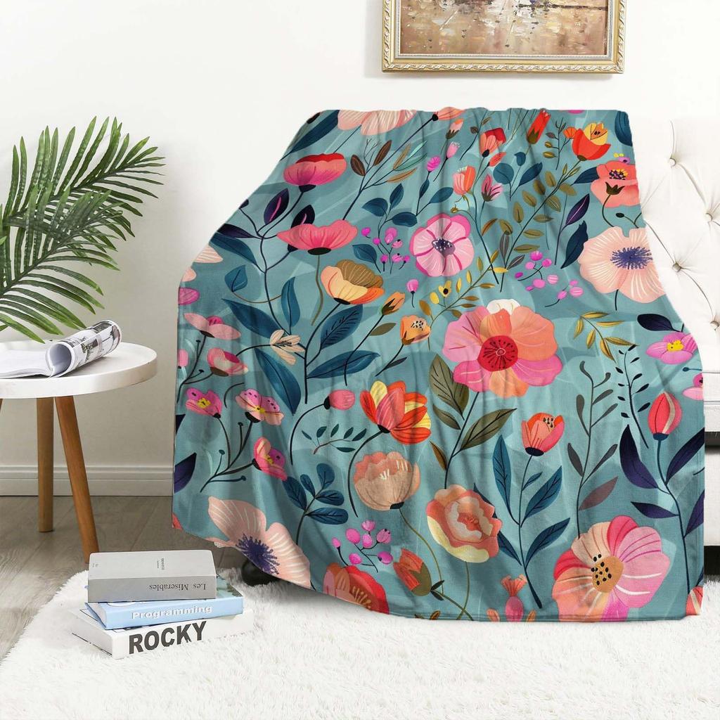 Autumn leaf pattern Printed Blanket for Sofa Bed Travel Camping Living Room Office Conditioning Blanket for All Seasons Gifts