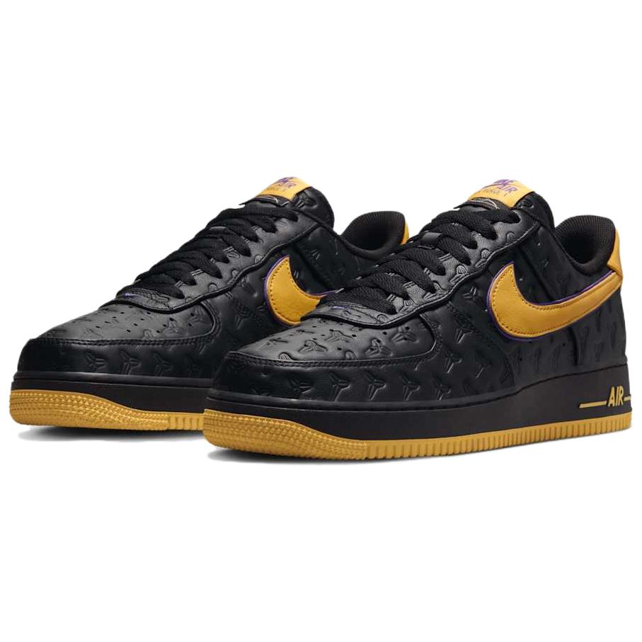 Kobe Bryant x Nike Air Force 1 Low Lakers Away Numerotat Adidași Bărbați Negru Varsity-Maize Varsity-Purple HV5122-001