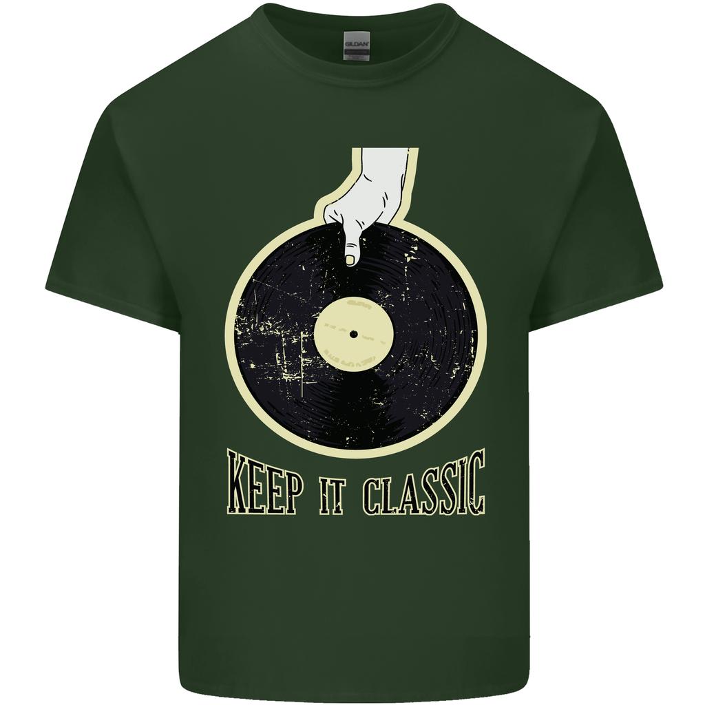 Vinyl Records Keep It Classic Dj Decks Unisexs Light Cotton Tshirt