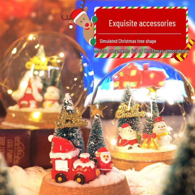 Handmade DIY Santa Claus Snow Globe Christmas Tree Ornament