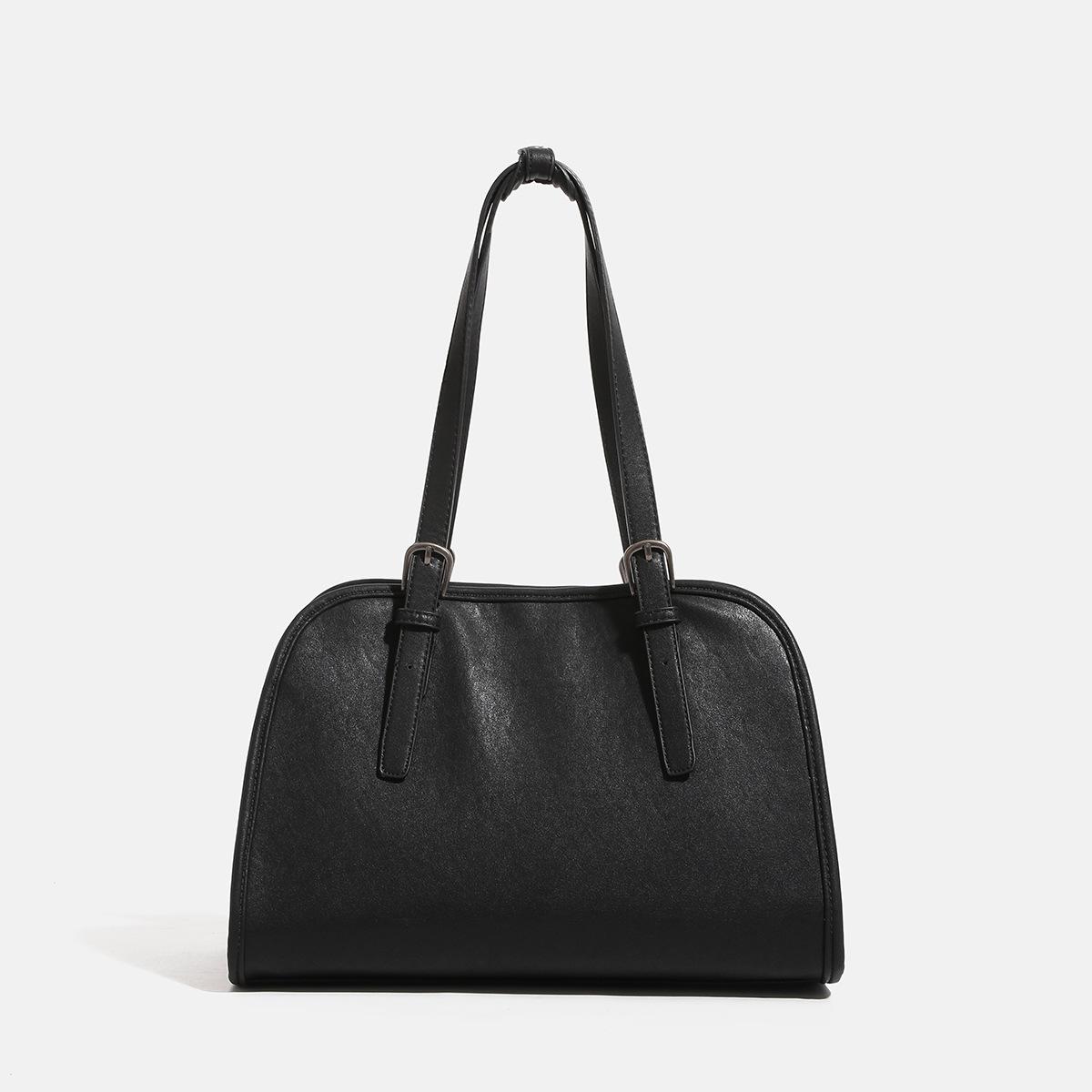 

2024 Fall/Winter New Niche High-End Bowling Bag Vintage Single-Shoulder Crossbody Large-Capacity Commuting Bag for Women чёрный