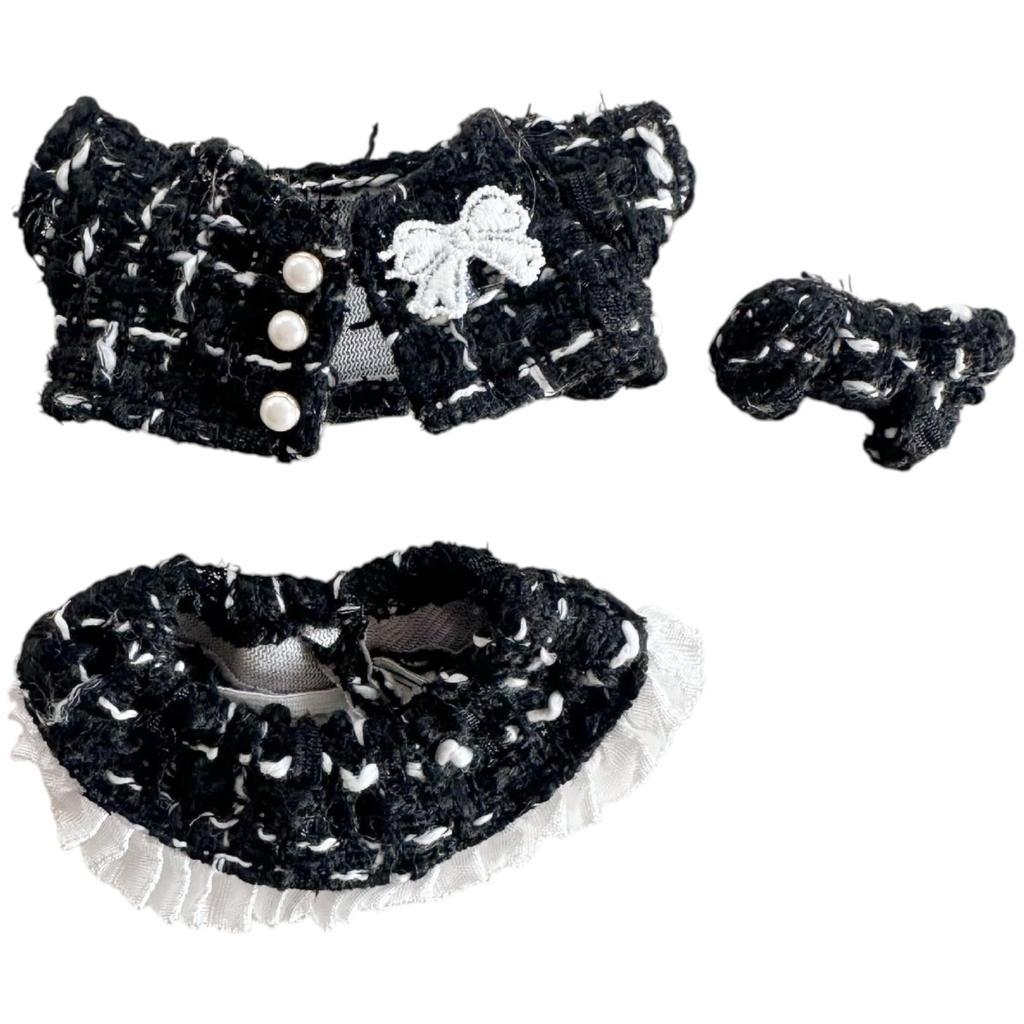 AXLUCE Lovebu Tweed Jacket and Skirt Plush Toy Outfit (Black)