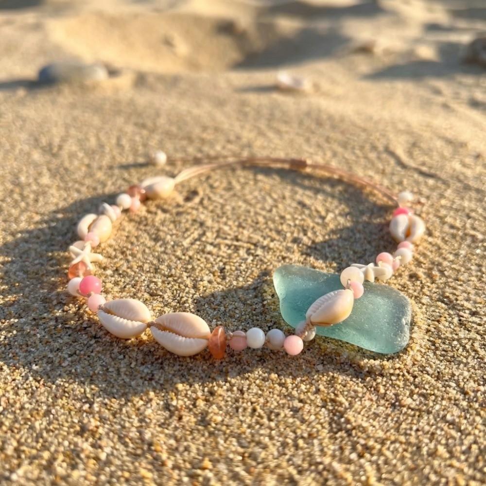 Ornaments Shell Starfish Necklace Adjustable Beach Beaded Necklace Bohemian Shell Necklace  Daily