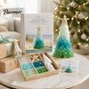 Sea Glass Art Projects for Adults DIY Christmas Tree Kit, 3D Coastal Xmas Craft Kit Creative Relaxing Holiday Activities with Pieces, Handmade