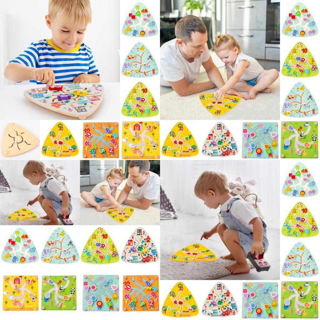 Children's Wooden Track Maze Toy For Brain Training And Logic Thinking Ages 1-3