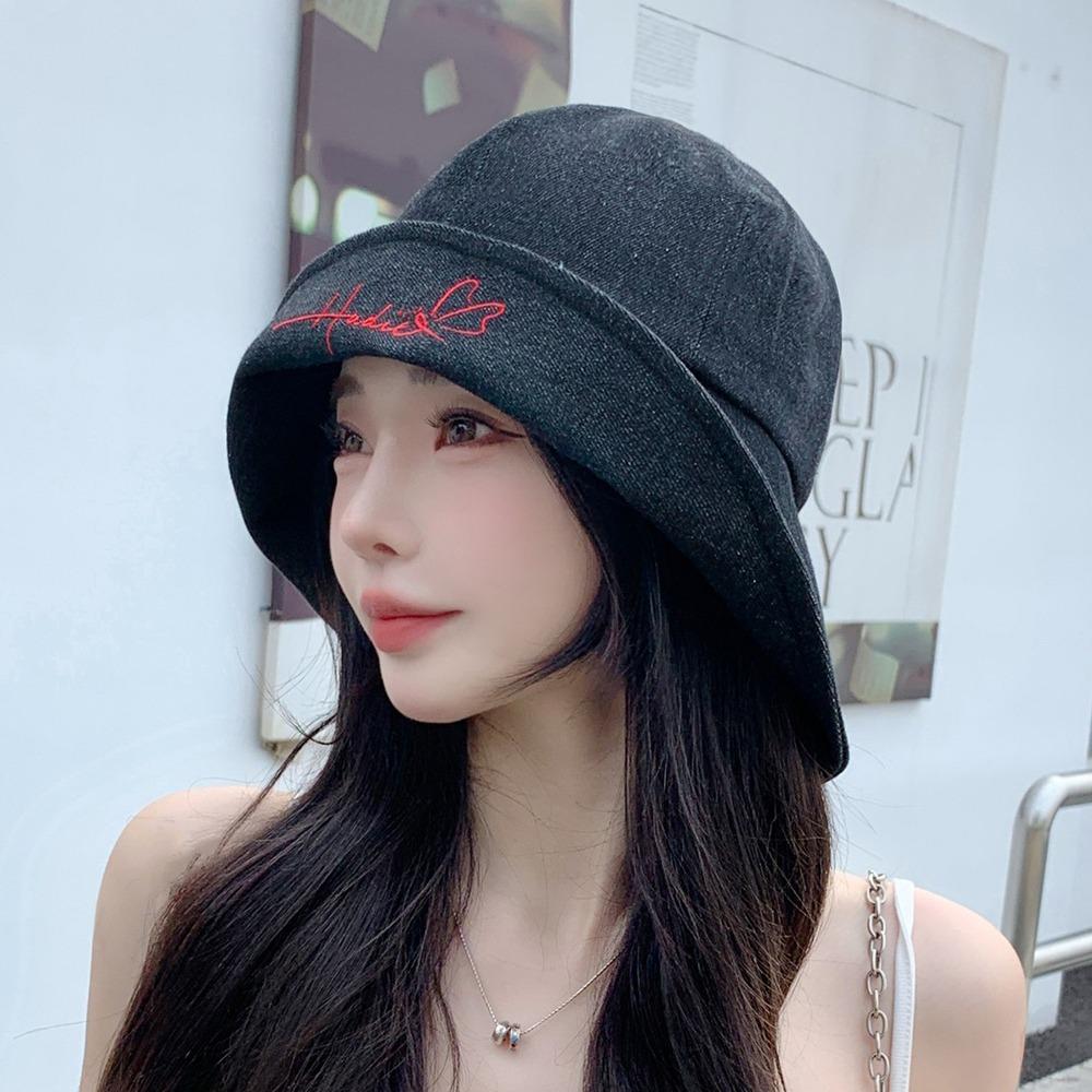 Love Embroidery Fisherman's Hat Foldable Bucket Hat Trendy Sun Hat  Women