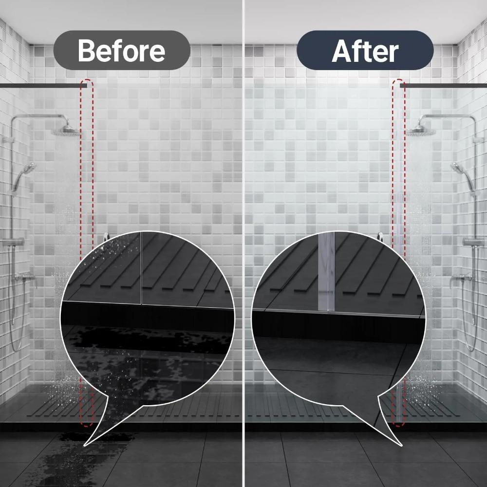 3M Shower Glass Door Seal Strip, Silicone Soft Shower Door Sweep To Stop Leaks, Frameless Seal Strip