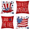 New Independence Day Short Fleece Print Home Living Room Decoration Sofa Cushion Pillow Cover
