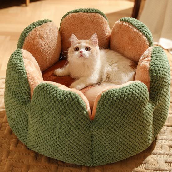 Pet Nest Soft Comfortable Adorable Keep Warmth Petal Shape Pet Cat Dog Sleeping Cushion Pet Supplies