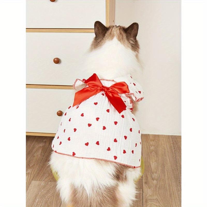 Valentinstag 1 Stück Herzmuster Schleifdekor Haustierkleid für Hund für Sommer