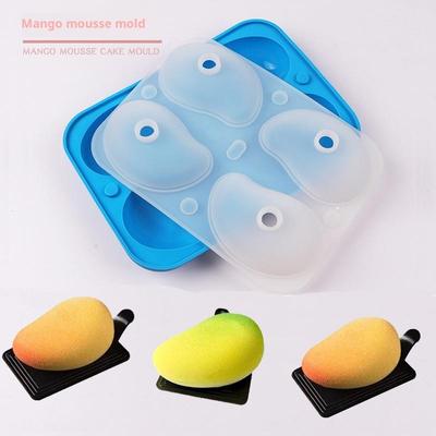 Forma 3D na czekoladę mango 4-gniazdowa silikonowa forma do musu forma z łatwym wyjmowaniem do puddingu forma do pieczenia DIY