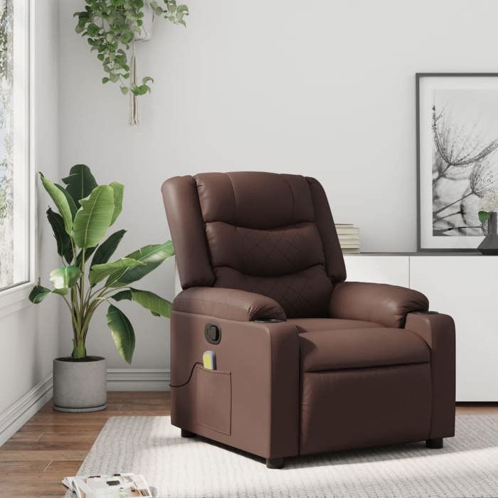 VidaXL Fauteuil de Massage Inclinable, Chaise avec Repose-pieds, Siège avec Dossier et Accoudoirs Salle de Séjour, Moderne, 374125