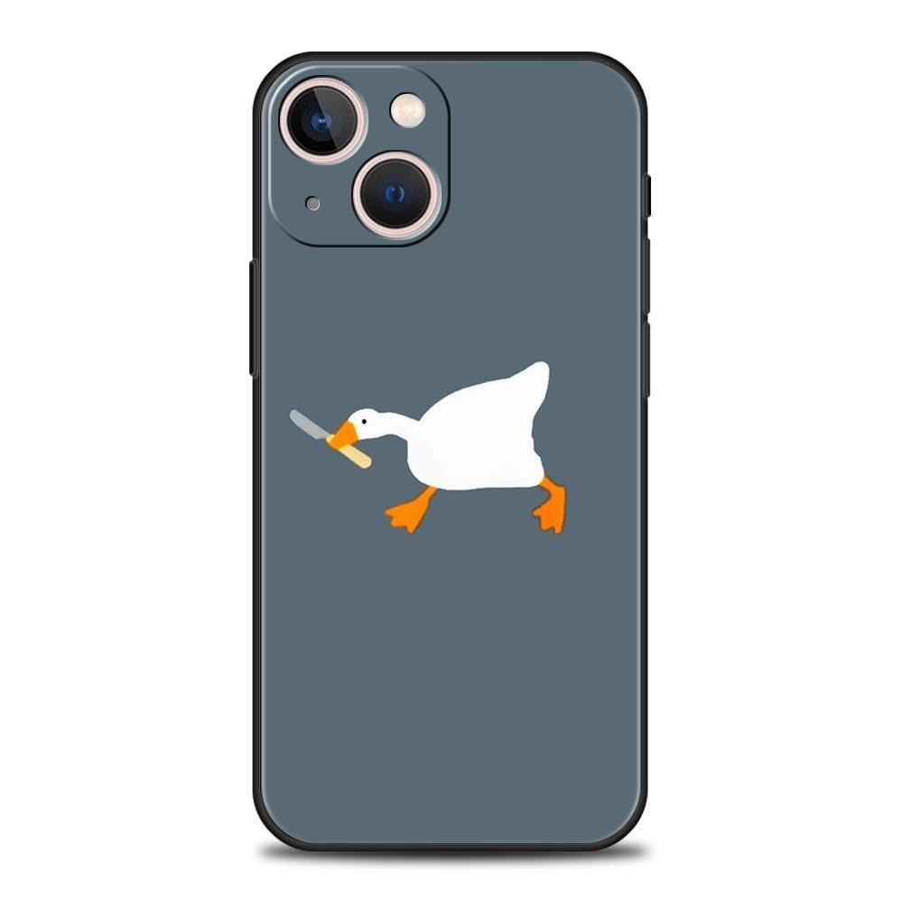 Luxus-Telefon-Kasten für iPhone 15 14 11 Pro Max 13 12 XS X XR SE3 7 8 Plus Stoßfest Cartoon süße Gans Ente Spiel Abdeckung