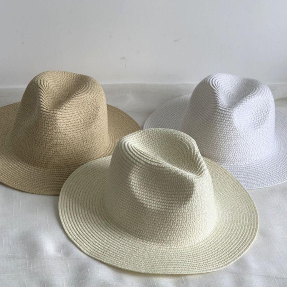 Large Panama Straw Hat Wide Brim British Dress Hat Fashion Panama Jazz Hat  Unisex