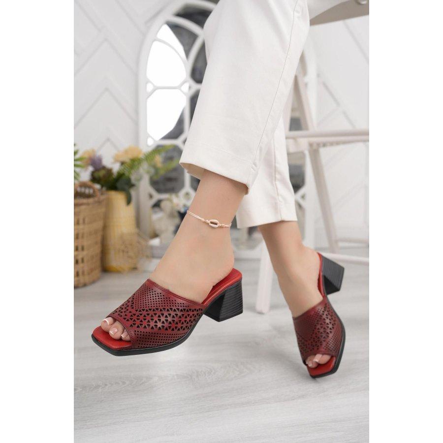 

Женские повседневные летние тапочки из натуральной кожи на среднем каблуке, сабо