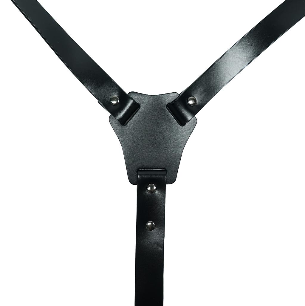 wide thin cowhide leather fashionable snap hook [Lawevan] Men's Y-shaped suspenders, 20mm, double-layered belt, soft, suspenders, leather,
