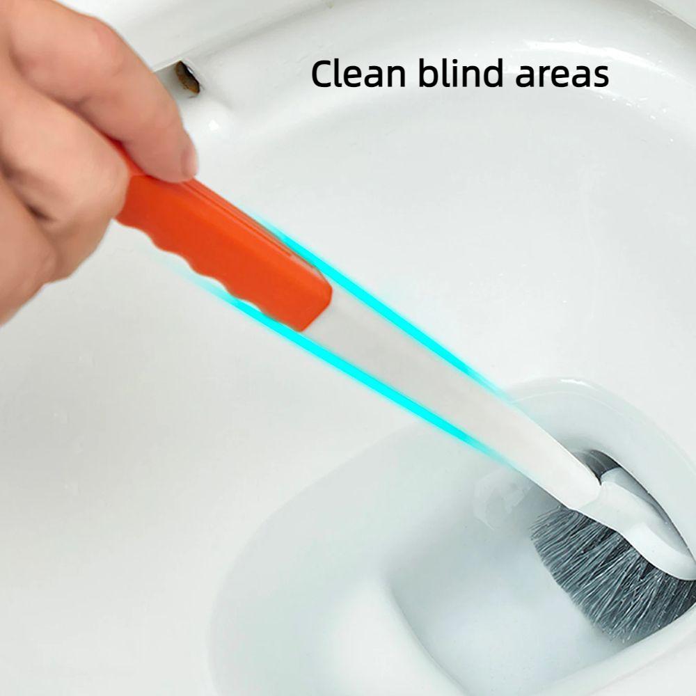 Long Handled Toilet Brush Double-Sided Elbow Bathroom Brush New Squat Brush Cleaning Tool