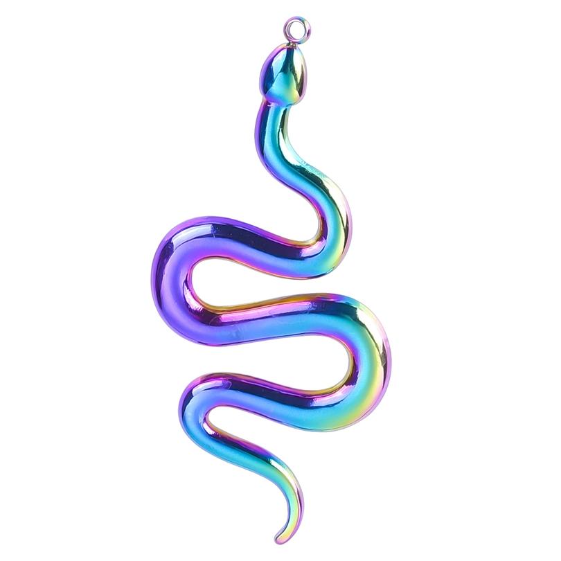 Different Style 3pcs Serpent Charm Stainless Steel Pendant Snake Pendant Charms For Jewelry Making Supplies Animal Punk Material