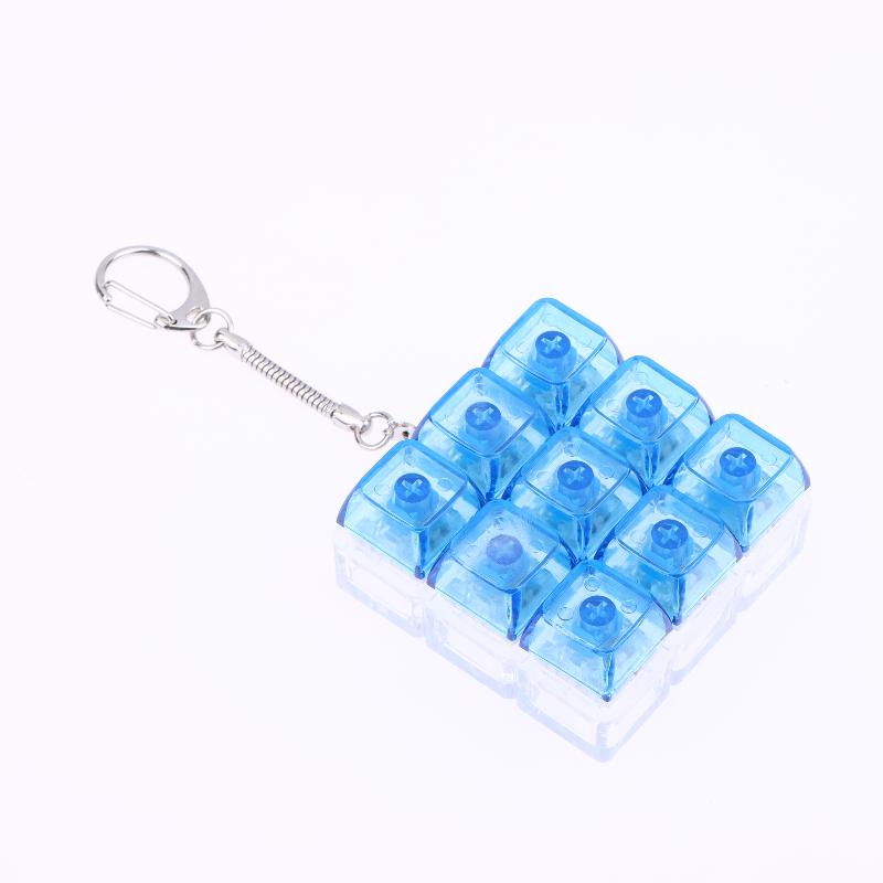 9 Keys Finger Keyboard Caps Relief Stress Toy Button Keycap Keychain Mechanical Keyboard Button Stress Relief Toys