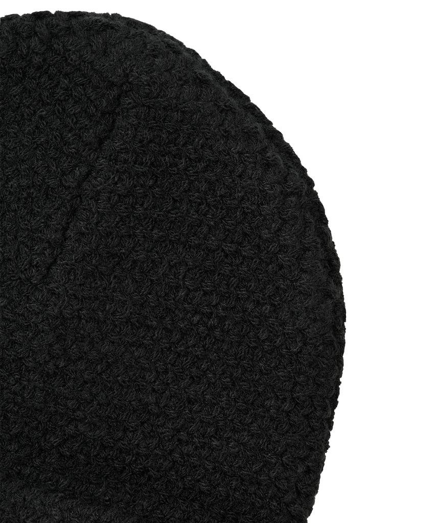 Uallong Folded Label Knit Beanie - Black
