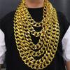 Exaggerated Big Gold Hip Hop Necklace: Bold European & American Style Chain for Photos
