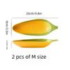 Cartoon Creative Hand-painted Corn Ceramic Plate Relief Personalized Trend Fruit Plate Snack Plate Refreshment Plate 2PCS