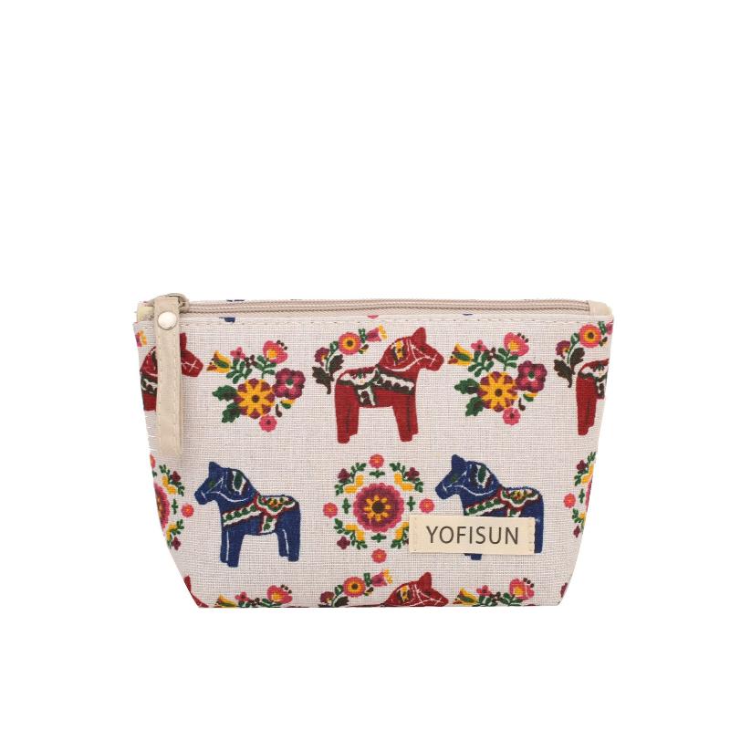 Cosmetic Bags Zipper Opening Key Card Holder Cartoon Student Pencil Case Coin Purse Ladies Hand Portable Storage Bag