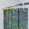 Decorative Shower Curtain Blue Flowers with Green Leaves 3D Printed Bath Decor Modern Home Accessories Customized Size Available