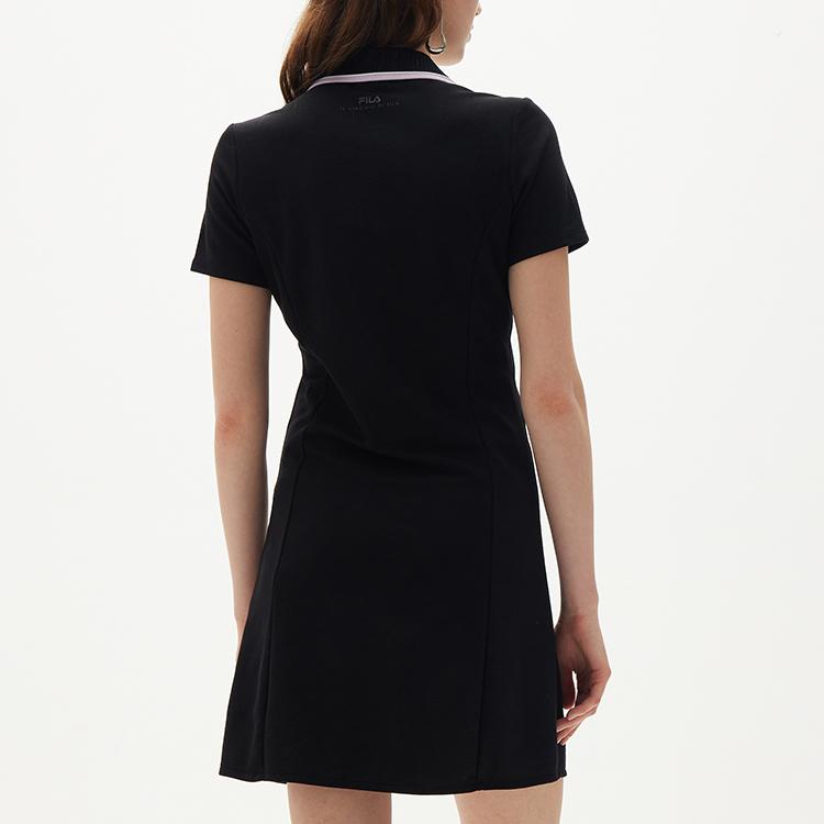 New FILA Short Sleeved Dress Women's Jet Black F11W138351FBK
