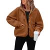 Cappotto in Pile Polare da Donna Autunno/Inverno Sportivo Casual Tinta Unita Giacca Maglione Caldo Top 20 colori