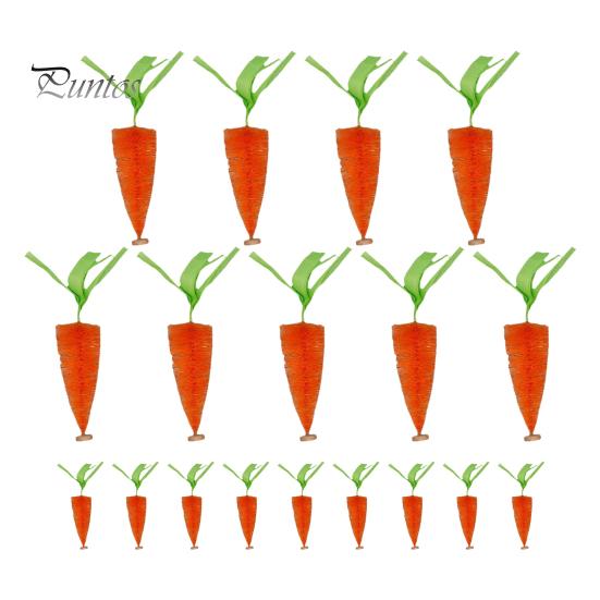 

18 шт. счастливой Пасхи морковное украшение с деревянной основой стоящее оранжевое редька бутылочное ершик дерево праздничное вечернее украшение для рабочего стола A