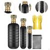 Drain Bladder Kit Rubber Professional Fit 1" to 6" Pipes including Gloves and Storage Bag Cleaning