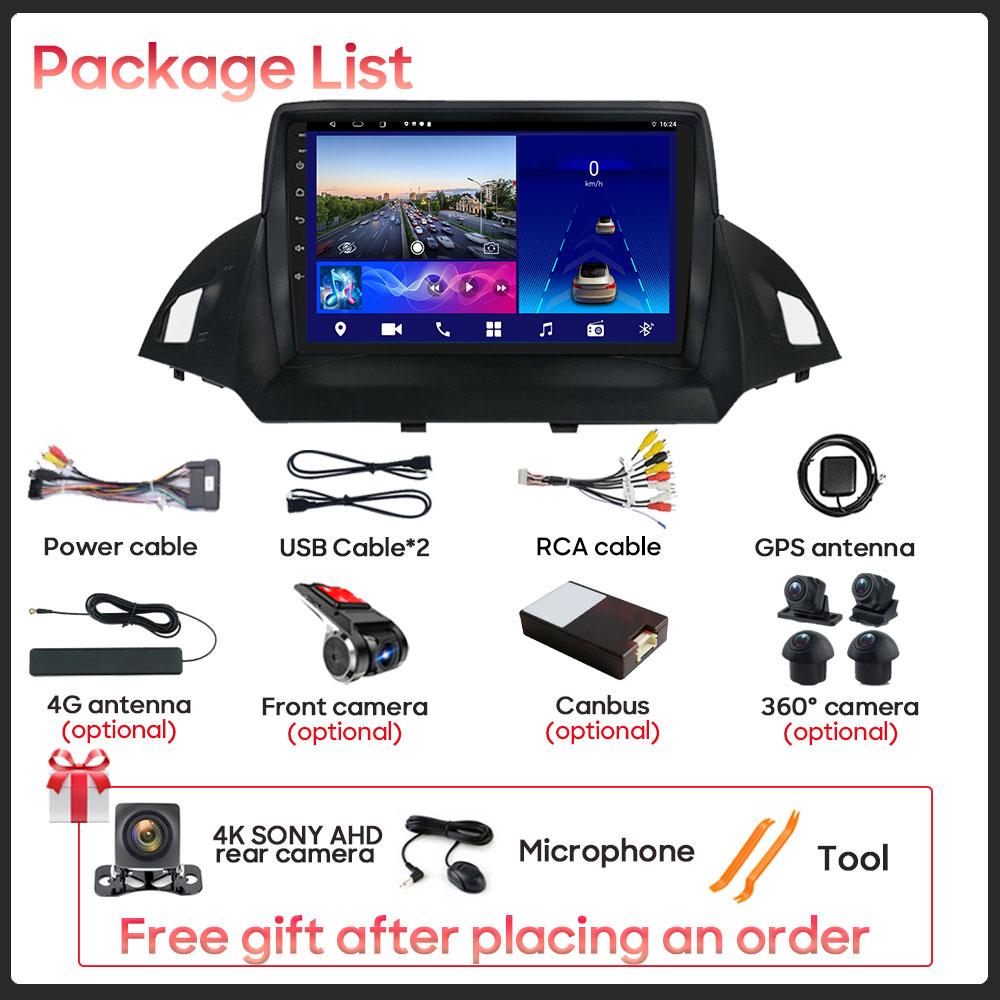 Android Multimedia For Ford Kuga 2 Escape 3 2012 - 2019 Car Stereo CPU Radio QLED Player Navigation Carplay Auto HDR 5G Dash BT