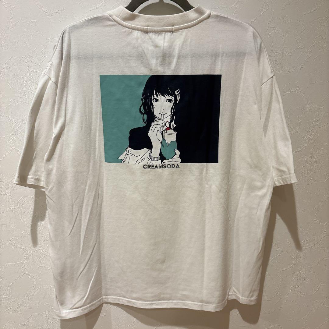 

[Б/У] Неумолимая футболка, размер L, 3, CREAMSODA, в стиле аниме, красивая девушка, белая