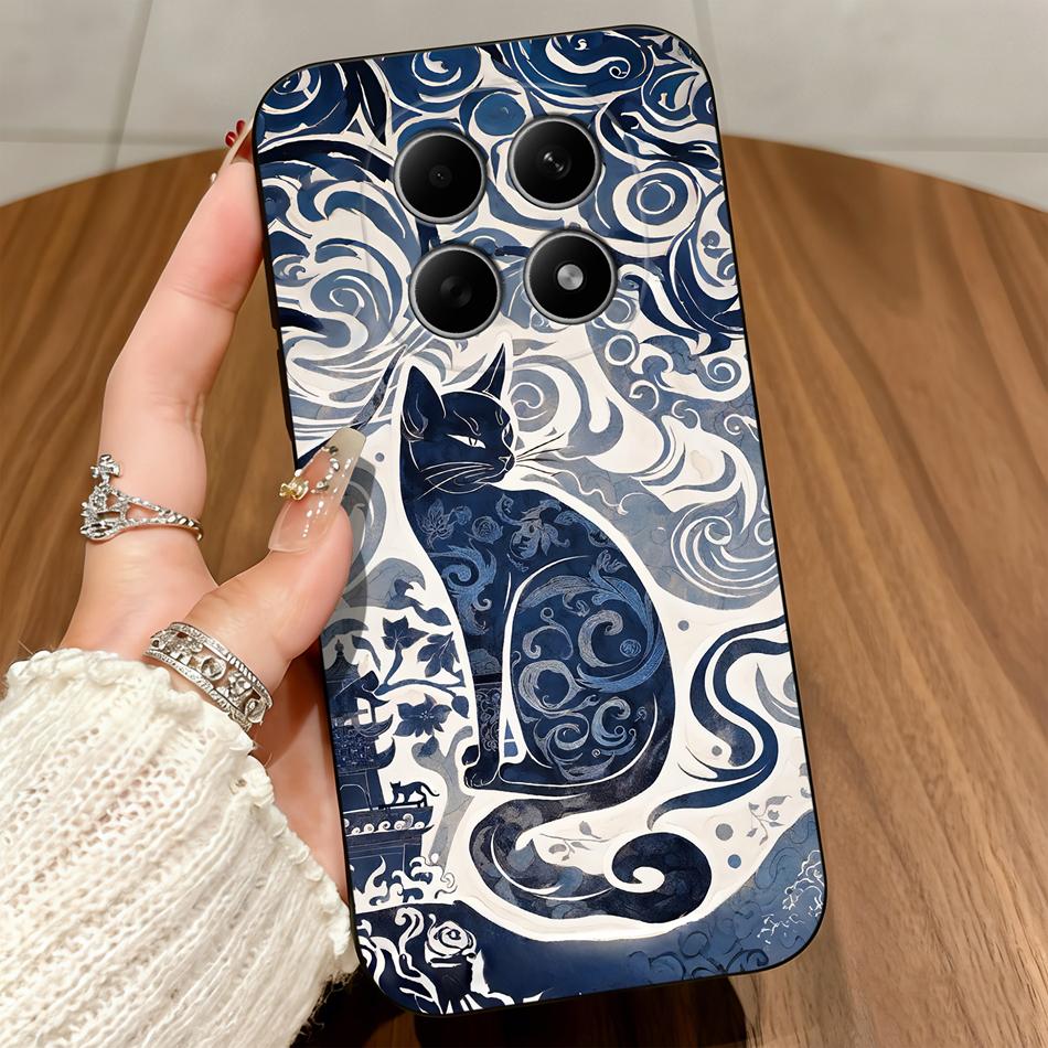 Cute Cats Cover For Poco M8 Pro 5G Phone Case Soft Protective Black Funda For Poco M 8 M8Pro Untra Thin Durable Back Covers Capa