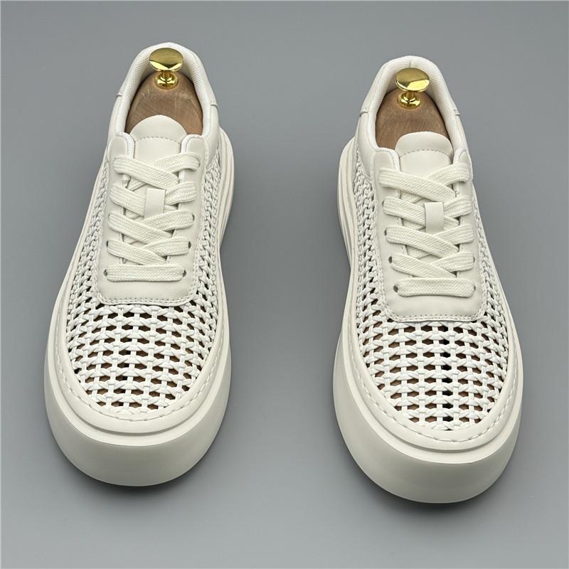 Fashion Summer Fashion New Men's Comfort Air Mesh Breathable Platform Casual Shoes Male White Black Walking Sneaker Flats Loafers