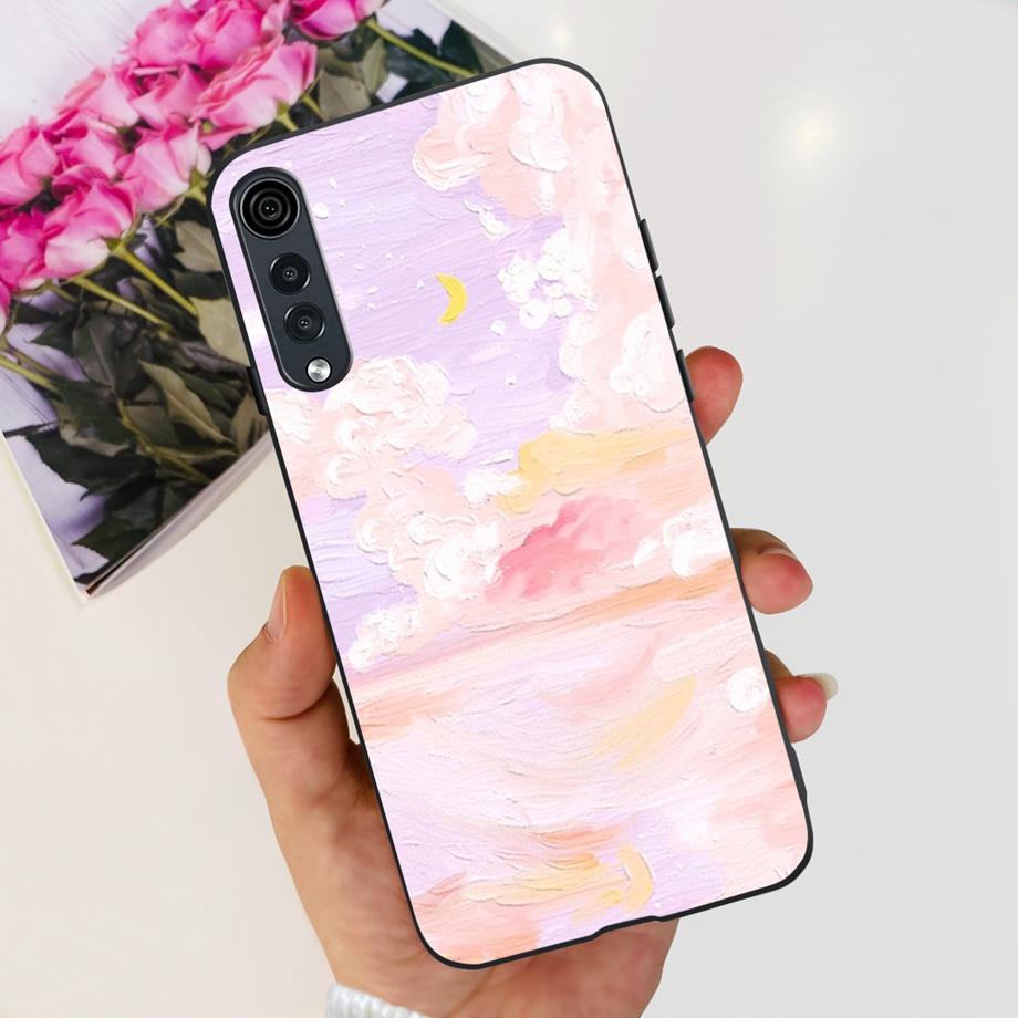 For LG Velvet 5G 4G / Velvet 5G UW Case Cute Cartoon Panda Flower Luxury Soft Silicon Phone Case Back Cover Capas
