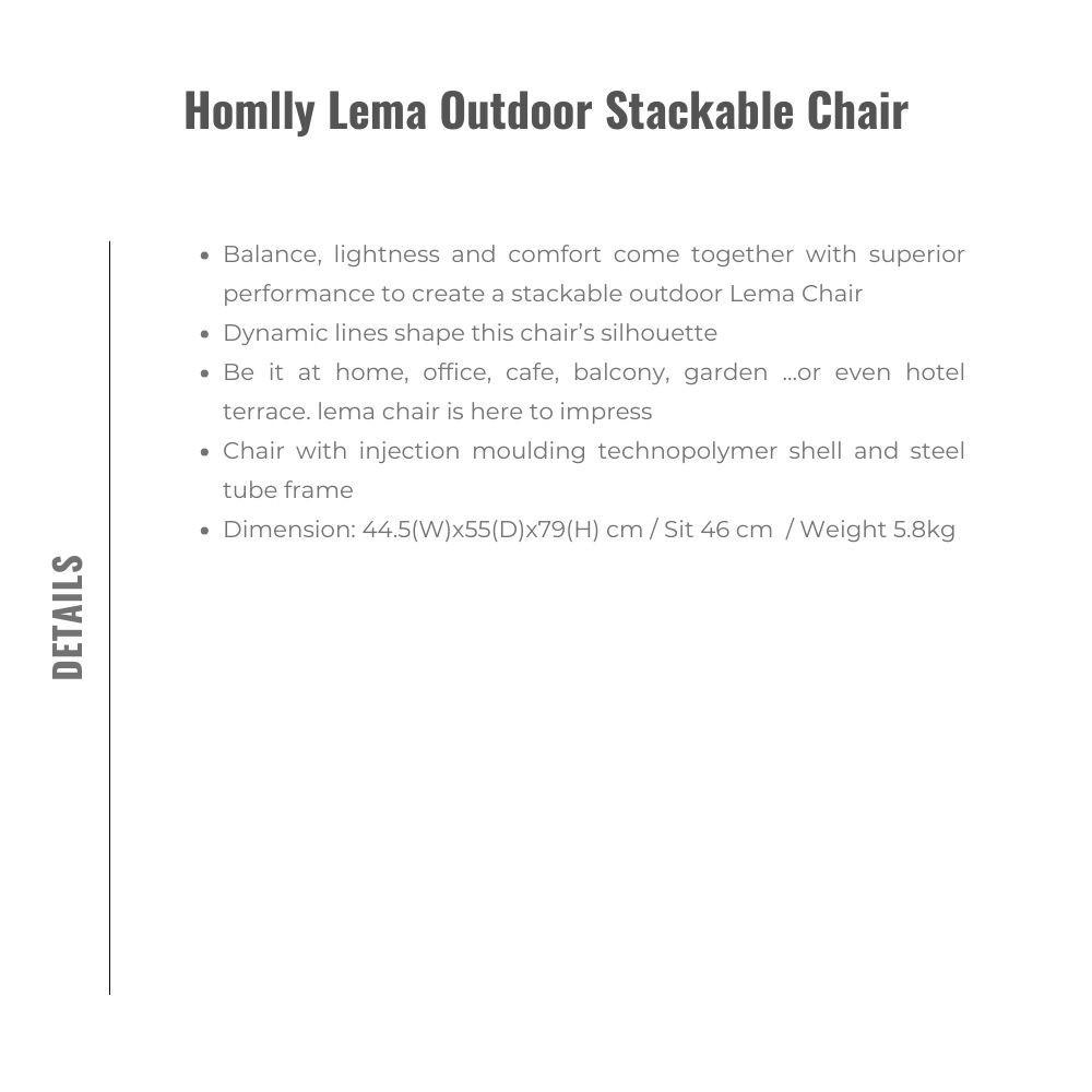 Homlly Lema Outdoor Stackable Chair (2PCS SET)