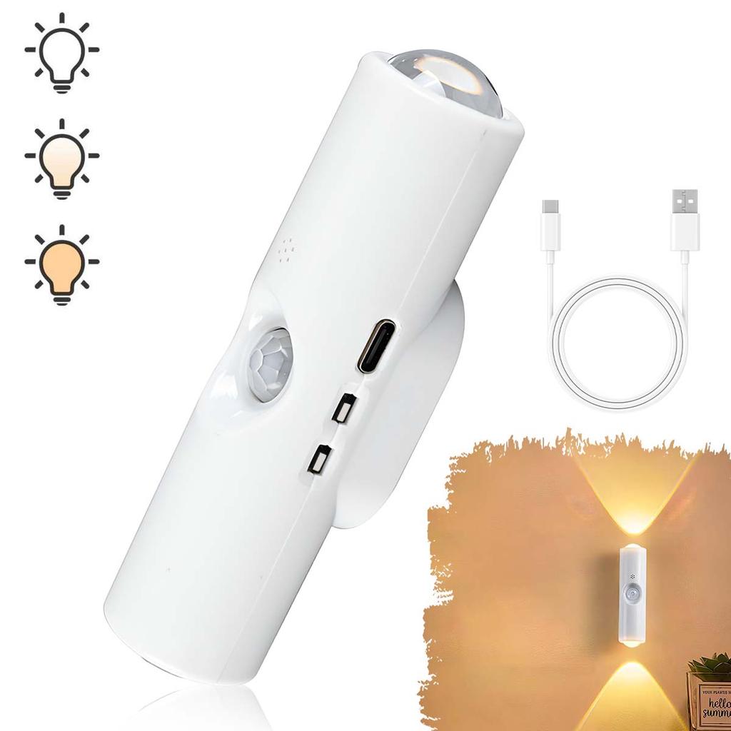 Three-color Wall Lamp No-drill LED Light, Soft Light Sensor Light Bedside Bedroom Night Light, Magnetic Rechargeable Spotlight.