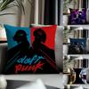 Hot DDaft Punkead Cushion Cover Antidustmite Pillowcase Invisible Zipper Silky Short Plush Sofa Cushion Cover
