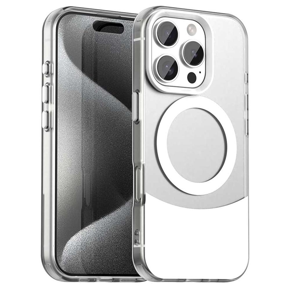 

For iPhone 16 Pro Case Compatible with MagSafe Color Splicing IMD TPU+PET+PC Mobile Cover A