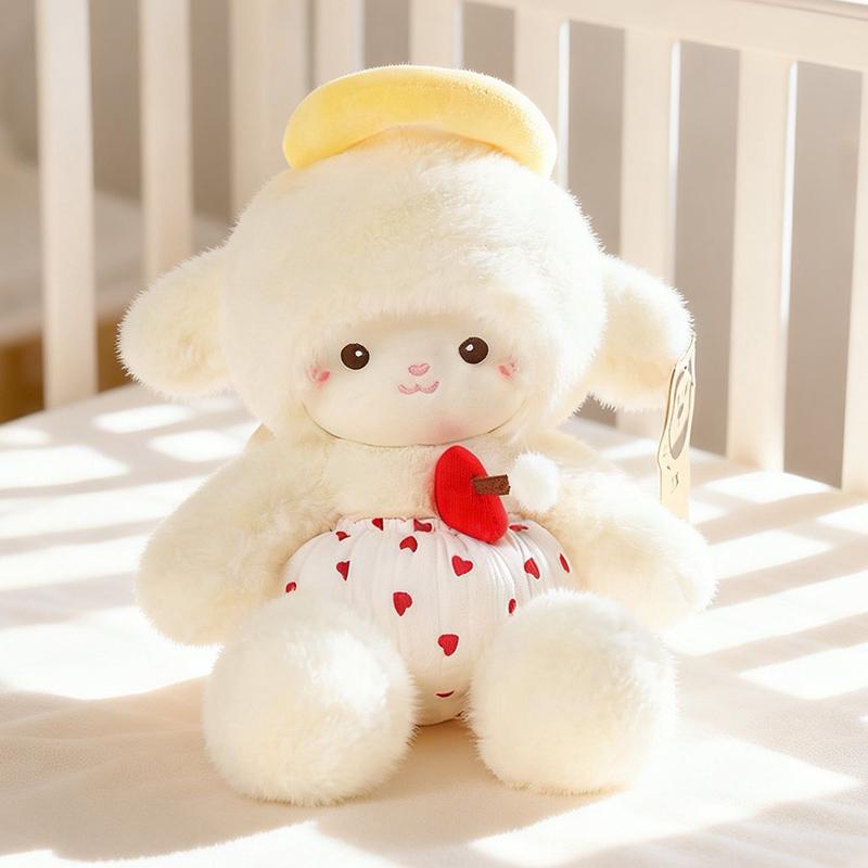 Cute Cartoon Sheep Plush Toy Soft Stuffed Animal Pillow Plushie for Kids Birthday Christmas Gift Home Decor Sleeping Companion