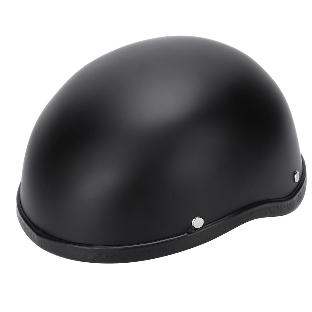 Motorcycle Low Profile Half Face Helmet Skull Cap Matte Black (M)